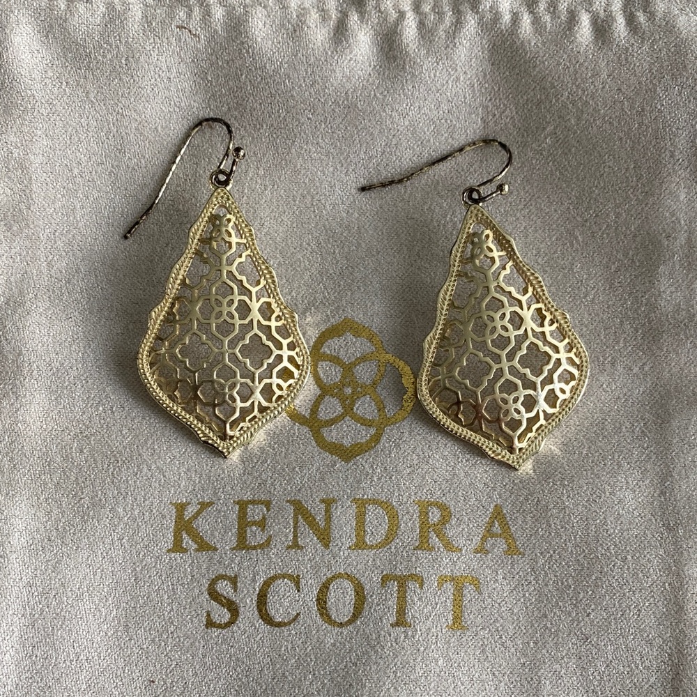 Kendra Scott Addie Gold Filigree Drop Earrings